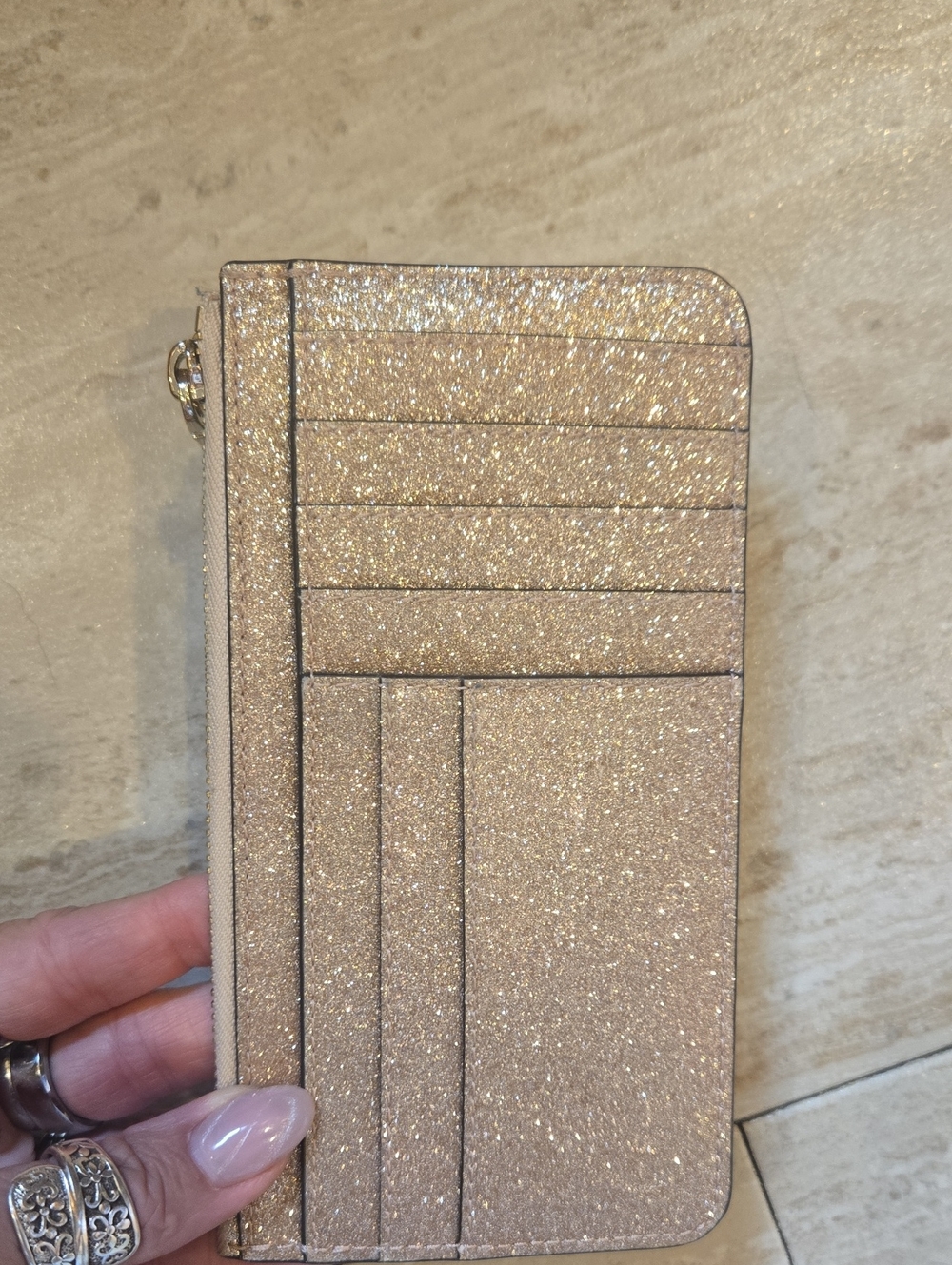 Kate Spade New York Gold Glitter Slim Wallet - Picture 6 of 10